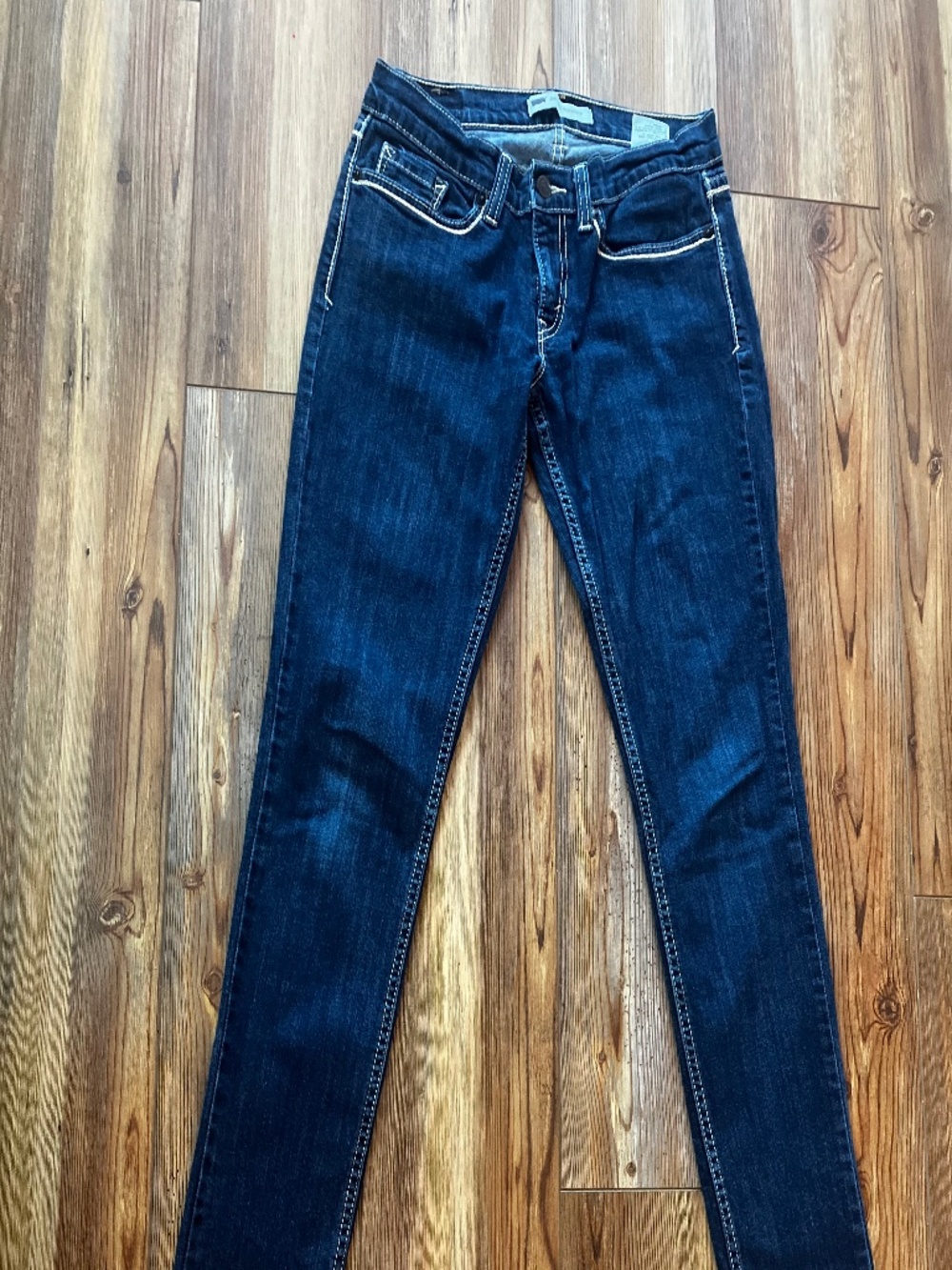 Levis 524 Too Superlow Skinny Jeans Dark Wash Stretch Denim Womens 28 X 32